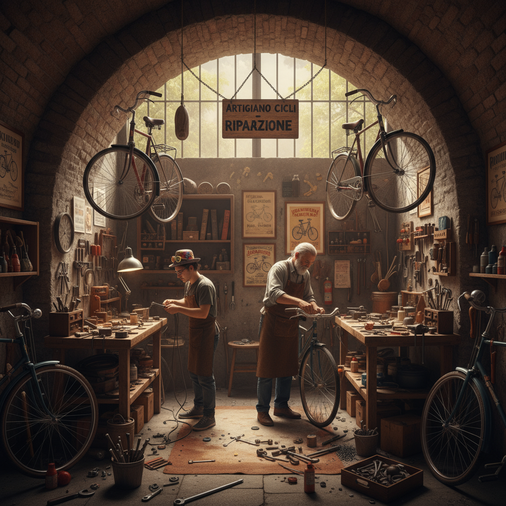 Ripara le bici storiche nell'officina estense di Ezio